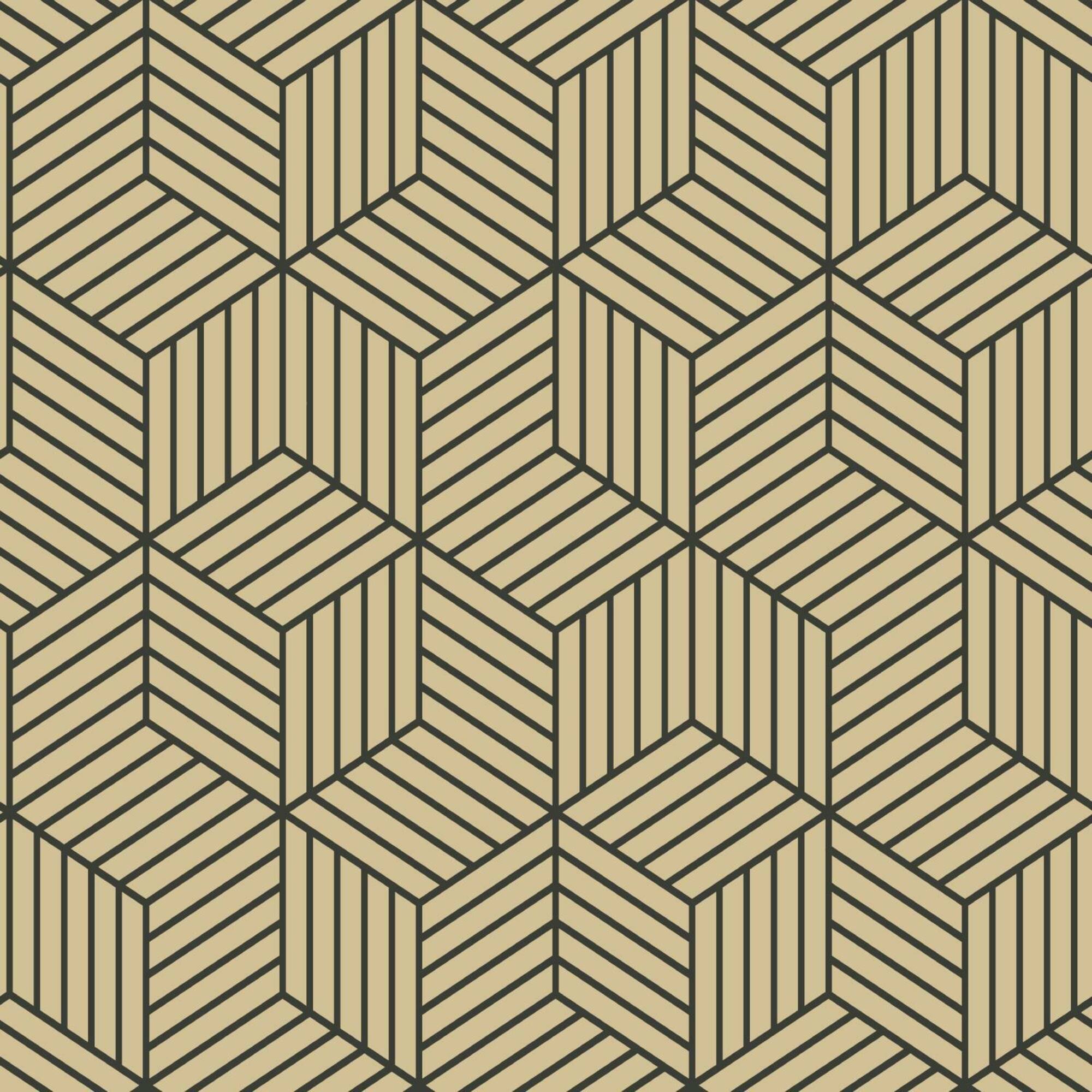 RoomMates Stripped Hexagon Peel & Stick Wallpaper